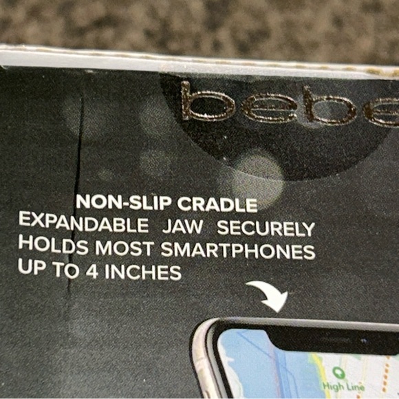 BEBE Bling Car Mount Crystal Dashboard Phone Holder Up to 4” W 360 Full Rotation - Picture 5 of 12